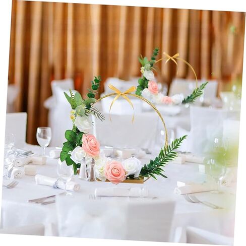 مجموعة واحدة من إكليل الزهور على شكل طوق مكرامية لقطع مركزية الزفاف تتضمن شريطًا طوقيًا وغير وسادات لتزيين الطاولة والمشروعات اليدوية in Kuwait