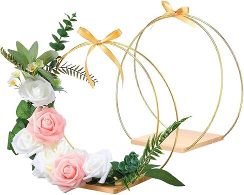 مجموعة واحدة من إكليل الزهور على شكل طوق مكرامية لقطع مركزية الزفاف تتضمن شريطًا طوقيًا وغير وسادات لتزيين الطاولة والمشروعات اليدوية in Kuwait