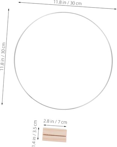Luxshiny 2sets Floral Hoop Centerpiece Wooden Stand Metal Flower Hoops for Wedding Decor Elegant Table Arrangements and Unique Floral Displays Silver Natural Base in Saudi Arabia