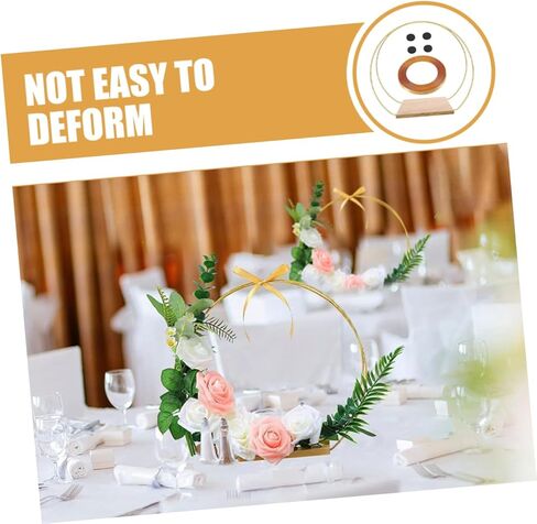 Hemoton 1set Floral Hoop Wreath Decor Wedding Table Floral Hoop DIY Craft Wreath Ring Wooden Base Ring in Saudi Arabia