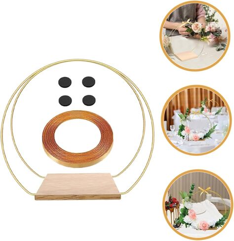 Hemoton 1set Floral Hoop Wreath Decor Wedding Table Floral Hoop DIY Craft Wreath Ring Wooden Base Ring in Saudi Arabia