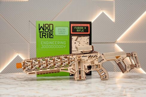 ألغاز خشبية ثلاثية الأبعاد من Wood Trick Fusion X Rifle Gun للبالغين - مع مؤخرة متداخلة وصمام ومنظر ومشبك لمدة 9 جولات - بناء تفصيلي - 23 × 8 بوصة - مجموعة نماذج للبالغين للبناء - 14+ in Kuwait