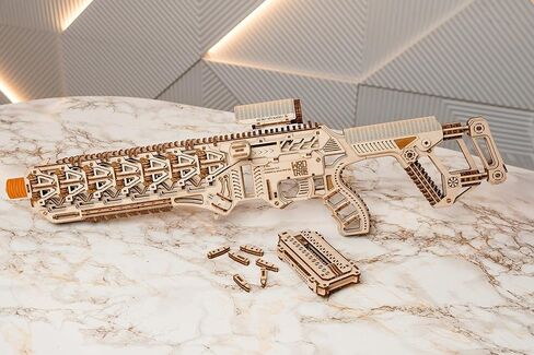 ألغاز خشبية ثلاثية الأبعاد من Wood Trick Fusion X Rifle Gun للبالغين - مع مؤخرة متداخلة وصمام ومنظر ومشبك لمدة 9 جولات - بناء تفصيلي - 23 × 8 بوصة - مجموعة نماذج للبالغين للبناء - 14+ in Kuwait