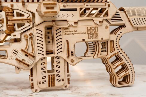 ألغاز خشبية ثلاثية الأبعاد من Wood Trick Fusion X Rifle Gun للبالغين - مع مؤخرة متداخلة وصمام ومنظر ومشبك لمدة 9 جولات - بناء تفصيلي - 23 × 8 بوصة - مجموعة نماذج للبالغين للبناء - 14+ in Kuwait