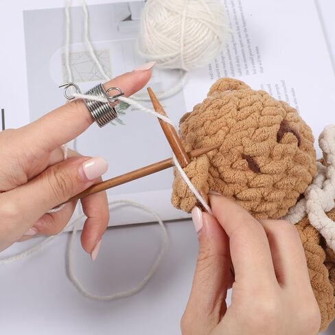 2 قطعة كشتبان الحياكة، كشتبان البنصر للخياطة المنزلية DIY الحرف اليدوية، ملحقات الحياكة أداة الخياطة، مقاسين in Kuwait