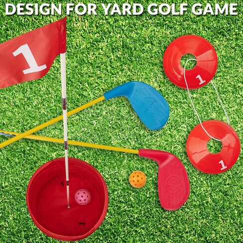 مجموعة نوادي ألعاب ساحة الجولف من ASONA مكونة من قطعتين للبالغين - مثالية للأماكن الخارجية والفناء الخلفي والشاطئ والحديقة والمرح الاجتماعي - مقاس الطول القياسي 91.44 سم مع رأس نادي بلاستيكي كبير الحجم in Kuwait