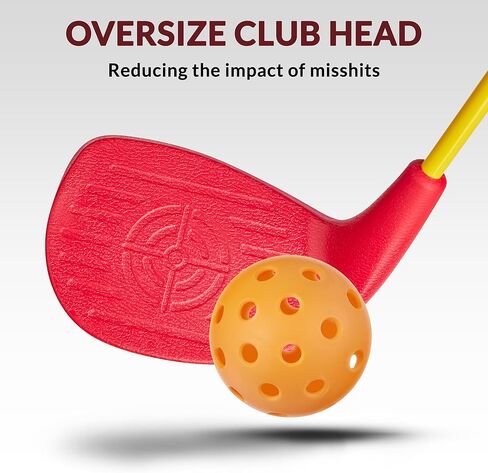 مجموعة نوادي ألعاب ساحة الجولف من ASONA مكونة من قطعتين للبالغين - مثالية للأماكن الخارجية والفناء الخلفي والشاطئ والحديقة والمرح الاجتماعي - مقاس الطول القياسي 91.44 سم مع رأس نادي بلاستيكي كبير الحجم in Kuwait