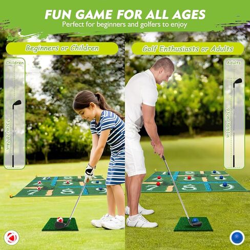 Lerine Golf Chipping Game Tic Tac Toe, Sticky Golf Game with 2 Adjustable Clubs, 32 Balls, Golf Games for Kids and Adults, Backyard Family Sport Gift for Indoor & Outdoor in Saudi Arabia
