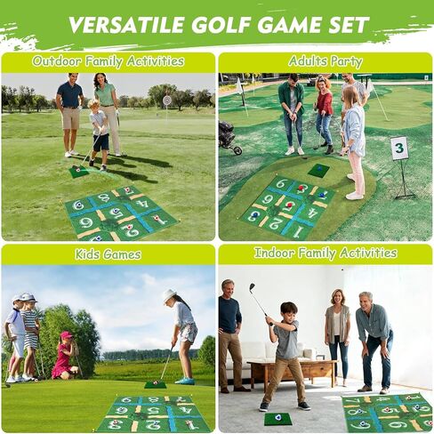 Lerine Golf Chipping Game Tic Tac Toe, Sticky Golf Game with 2 Adjustable Clubs, 32 Balls, Golf Games for Kids and Adults, Backyard Family Sport Gift for Indoor & Outdoor in Saudi Arabia