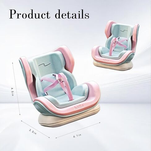 Doll Car Seat for Jellycat/Labubu & 10-17cm Dolls, Mini Seat with Detachable Magnetic Stand/Air Vent Clip/Adjustable Strap, Airflow-Friendly Design(Blue Pink) in Saudi Arabia