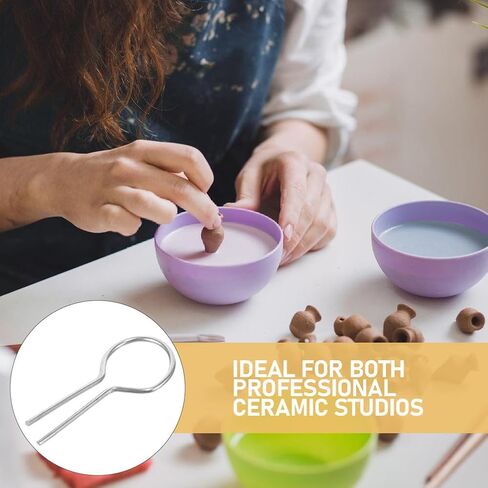 200 قطعة من DIYEAH 200 قطعة من خطافات إبرة الحرق المعلقة على شكل حرف R خطاطيف طين درجة حرارة عالية لدمج السيراميك DIY ملحقات زينة الخرز اليدوية in Kuwait