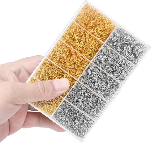 4600 Pcs Jump Rings for Jewelry Making Kit Gold & Silver, Open Rings with Opener Tools for Earrings, Keychains, Bracelet & Necklace Repair Supplies in Saudi Arabia