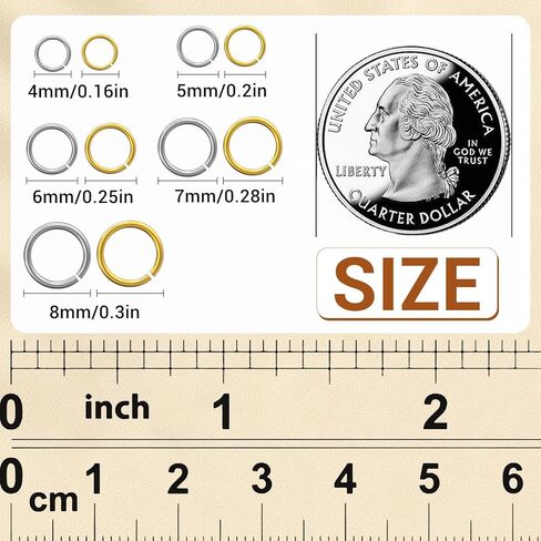 4600 Pcs Jump Rings for Jewelry Making Kit Gold & Silver, Open Rings with Opener Tools for Earrings, Keychains, Bracelet & Necklace Repair Supplies in Saudi Arabia