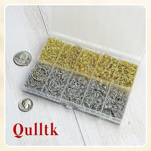 4600 Pcs Jump Rings for Jewelry Making Kit Gold & Silver, Open Rings with Opener Tools for Earrings, Keychains, Bracelet & Necklace Repair Supplies in Saudi Arabia