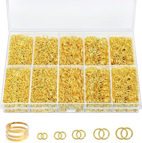 4600 Pcs Jump Rings for Jewelry Making Kit Gold & Silver, Open Rings with Opener Tools for Earrings, Keychains, Bracelet & Necklace Repair Supplies in Saudi Arabia