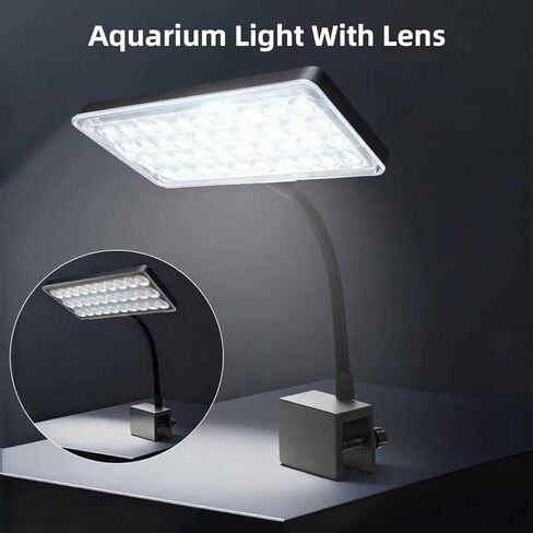 Vimvins Full Spectrum 10W Fish Tank Light Enhanced Edition LED Aquarium Light with Lens, 3 Adjustable Modes(Suitable for 7-16 Inch Tanks) in Saudi Arabia