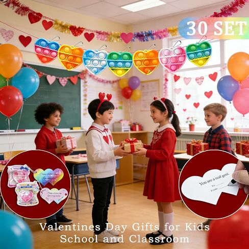 30 عبوة من هدايا عيد الحب للأطفال، ألعاب بوب فيدجيت مجمعة مع بطاقات عيد الحب للأطفال في الفصول الدراسية المدرسية، هدايا عيد الحب للأطفال في الفصول الدراسية يجب أن تحصل على هدية كبيرة له in Saudi Arabia