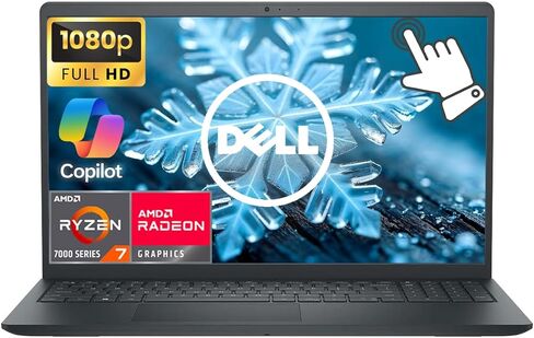 كمبيوتر محمول Dell Inspiron 15، كمبيوتر محمول للأعمال بشاشة لمس FHD مقاس 15.6 بوصة، معالج AMD Ryzen 7 ثماني النواة، ذاكرة الوصول العشوائي 24 جيجابايت، تخزين 1 تيرابايت (512 جيجابايت SSD + مجموعة قاعدة إرساء 512 جيجابايت)، كمبيوتر محمول Windows 11، أسود in Kuwait