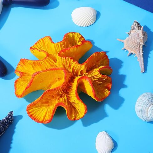 ديكور حوض السمك من IMIKEYA للشعاب المرجانية الاصطناعية، زخرفة مرجانية من الراتنج لخزان الأسماك، زخرفة الشعاب المرجانية البرتقالية للمياه المالحة وأحواض المياه العذبة، صغيرة للحرف اليدوية in Kuwait