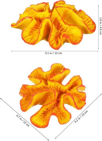 ديكور حوض السمك من IMIKEYA للشعاب المرجانية الاصطناعية، زخرفة مرجانية من الراتنج لخزان الأسماك، زخرفة الشعاب المرجانية البرتقالية للمياه المالحة وأحواض المياه العذبة، صغيرة للحرف اليدوية in Kuwait