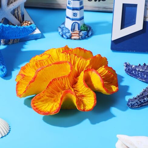 ديكور حوض السمك من IMIKEYA للشعاب المرجانية الاصطناعية، زخرفة مرجانية من الراتنج لخزان الأسماك، زخرفة الشعاب المرجانية البرتقالية للمياه المالحة وأحواض المياه العذبة، صغيرة للحرف اليدوية in Kuwait