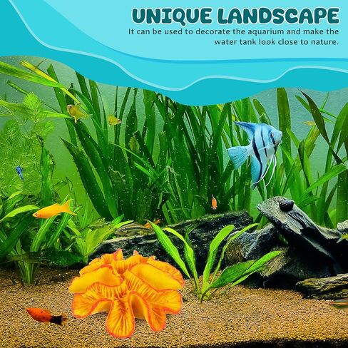 ديكور حوض السمك من IMIKEYA للشعاب المرجانية الاصطناعية، زخرفة مرجانية من الراتنج لخزان الأسماك، زخرفة الشعاب المرجانية البرتقالية للمياه المالحة وأحواض المياه العذبة، صغيرة للحرف اليدوية in Kuwait