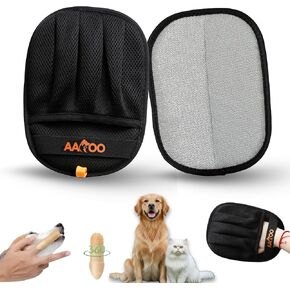 Pet Hair Removal Glove for Cats & Dogs with Silicone Pet Toothbrush – Reusable Magic Brush – Five-Finger Electrostatic Pet Hair Remover Glove for Laundry, Couch, Carpet & Car Seat in Saudi Arabia