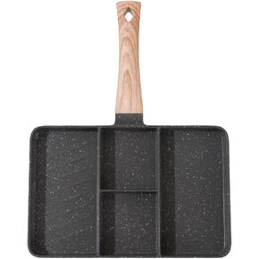 PRETYZOOM Nonstick Divided Grill Pan, 11 Inches 4 Section Breakfast Pan with Divider, 4 in 1 Versatile Griddle Pan for Breakfast in Kuwait