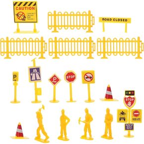 108pcs Traffic Road Signs Playset Street Signs Mini Traffic Cones Signal Toys Street Lights for Children Safety Education Plaything in Kuwait