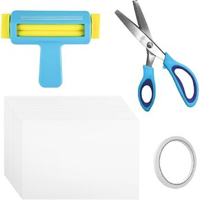 Paper Crimper Tool, 9" Pinking Shears, 100 Sheets Glossy Thin Inkjet Paper 8.5 x 11 Inches with Double Sided Tape for Chip Bags Crafting for Inkjet Printer, DIY Crafts Arts, Scrapbooking in Kuwait