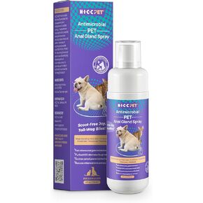 HICC PET رذاذ الغدة الشرجية 118 مل، علاج رذاذ البقع الساخنة للكلاب والقطط، رذاذ مضاد للحكة للكلاب، مهدئ لرائحة القضاء على الالتهاب، يوصى به الطبيب البيطري لدعم الغدة الشرجية in Kuwait