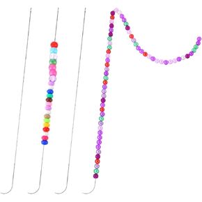 4 Pcs 8.6 Inch Beading Needles for Jewelry Making, Long Curved Styles Beading Needles, Bead Needle for Beaded Bracelets, Necklaces, DIY Handmade 0.7mm Size in Kuwait