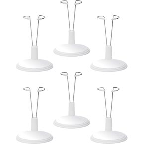 6 Pack Adjustable Doll Stand Compatible with 6.8 Inch Dolls, White Plastic Support Holder ( Not Include Dolls) in Saudi Arabia