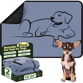 2 Pack Washable Pee Pads for Dogs 18"x24", Reusable Training Puppypads Absorbency Non-Slip & Leak-Proof for Pet Whelping Box Playpen Crate Sofa Bed Floors (Gray) in Kuwait
