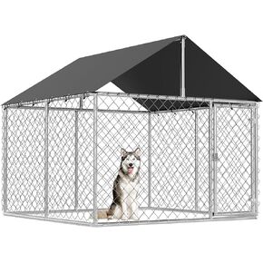 Outdoor Dog Enclosure Heavy Duty Dog Kennel House Mesh Dog Big Cage Pet Kennel Steel Fence with Secure Lock in Kuwait