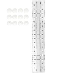 Clear 3 x17 Inch Sewing Ruler Set for Confident Cutting. Thick Acrylic Quilting Rulers with Easy-to-Read Measurements, Rotary Cutter Safe, Perfect Sewing and Quilting Supplies with Non Slip Rings in Saudi Arabia