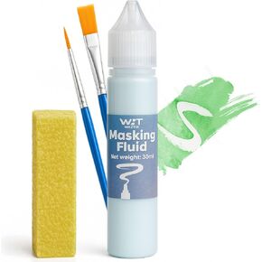 Blue Masking Fluid for Watercolor Painting 30ml, Fast-Drying, Easy Peel, Prevent Staining, Reserve Paper Highlights in Kuwait