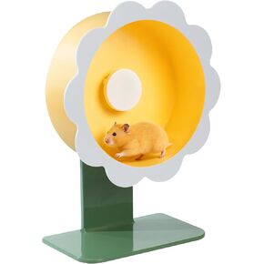 Hamster Wheel Super-Silent Hamster Exercise Wheels- Quiet Spinner Hamster Running Wheels with Adjustable Stand for Hamsters Gerbils Mice Or Other Small pet (Yellow, Large) in Saudi Arabia
