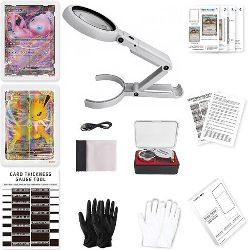 Card Centering Grading Tool Kit for Pokemon Trading Cards, Card Grading Kit with Thickness Measuring Card, LED Clarity Tool Set, Trading Card Measuring Tools and Accessories in Kuwait