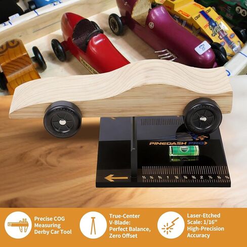 Pinedash Pro Pinewood Car Center of Gravity Stand | Professional COG Accurately & Easily Measure Derby Car Tool -1/16" Increments, Acrylic | Essential Pinewood Car Weights COG Tool Speed in Saudi Arabia