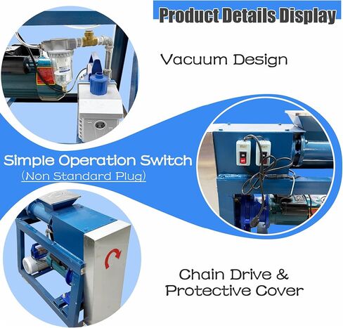 INTSUPERMAI 220V Industrial Vacuum Pug Mill Professional Heavy-Duty Electric Clay Extruder & Mixer for Ceramics 440-880lb/Hour, 2.75KW, Φ3.94in/100mm Mud Outlet, Ceramic Clay Mixing Extruder Pug Mill in Saudi Arabia