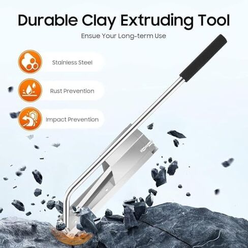 آلة بثق الطين، مجموعة أدوات بثق الطين السيراميكي بمقبض وقوالب من الفولاذ المقاوم للصدأ، لسهولة بثق طين السيراميك. in Kuwait