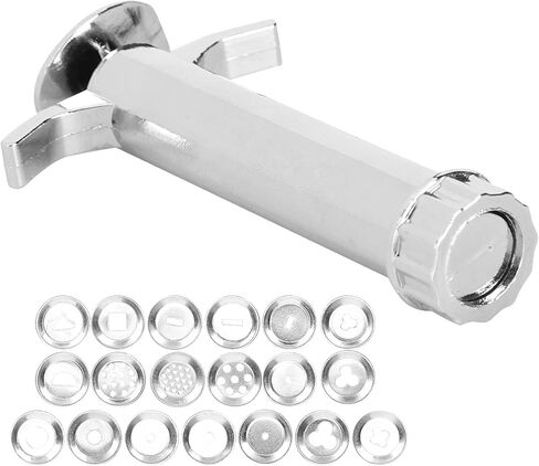 Acouto Aluminum Alloy Clay Squeezer Extruder Tool with 19 Tip for DIY Art and Cake Modeling in Saudi Arabia
