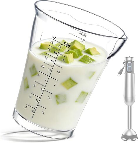 Blender Measuring Cup, 16 oz, Immersion Blender Cup, 16 Ounce (500ml), Compatible with Cuisinart Hand Blender CSB 79, CSB-79MC CSB 79MC CSB 79, for Sauce Smoothies Egg Mixture Etc. in Kuwait