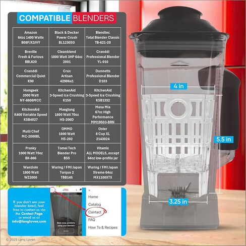 Blender Attachment | Compatible with Vitamix 5200, E310, 2.0, 510, X2, X3, X4, X5 | Produce Washer, Drink Chiller, 10 Min Cold Brew Maker, Rapid Meat Thawing, Baby Bottle Warmer & More in Saudi Arabia