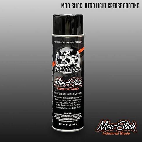 طلاء شحم خفيف للغاية من الدرجة الصناعية من CowRC Moo-Slick لمحامل RC والتروس والوصلات، تركيبة PTFE المقاومة للماء، 14 أونصة بقرة RC in Kuwait