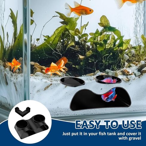 2-Pack Aquarium Underground Tunnel, Black, Fish Tank Landscape, Fish and Shrimp Hiding in The cave, Aquarium Landscape in Kuwait