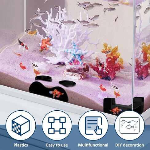2-Pack Aquarium Underground Tunnel, Black, Fish Tank Landscape, Fish and Shrimp Hiding in The cave, Aquarium Landscape in Kuwait
