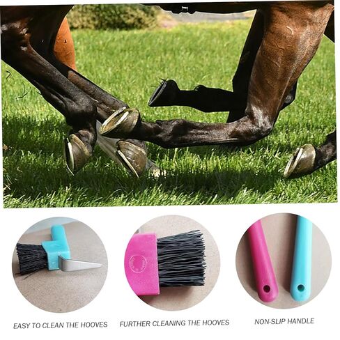 هوف بيك 2 قطعة فرشاة حصان بديلة محمولة على شكل حدوة حصان مع فتحة معلقة لتنظيف مستلزمات الحصان، اختيار حافر بلون عشوائي in Kuwait