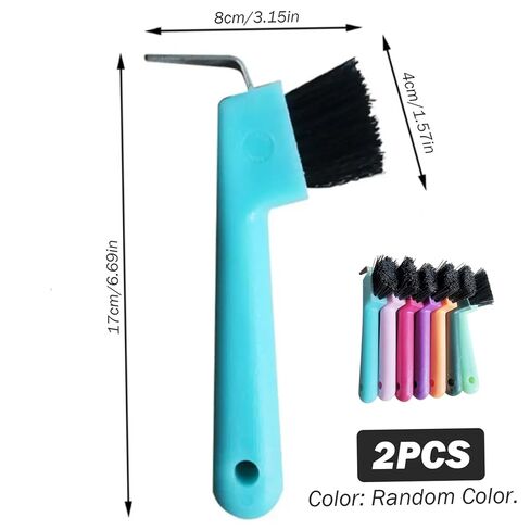 هوف بيك 2 قطعة فرشاة حصان بديلة محمولة على شكل حدوة حصان مع فتحة معلقة لتنظيف مستلزمات الحصان، اختيار حافر بلون عشوائي in Kuwait